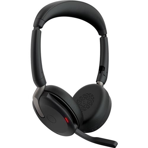 Jabra Evolve2 65 Flex Stereo Wireless (Bluetooth) Headset, MS, USB Type-A with Charging Stand