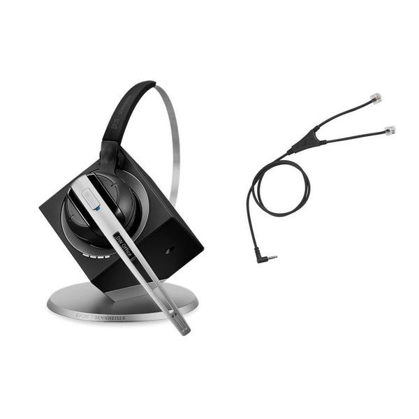 EPOS | Sennheiser DW Office MS Wireless DECT Office Headset with Base Station and Mobile EHS Cable – Skype for Business