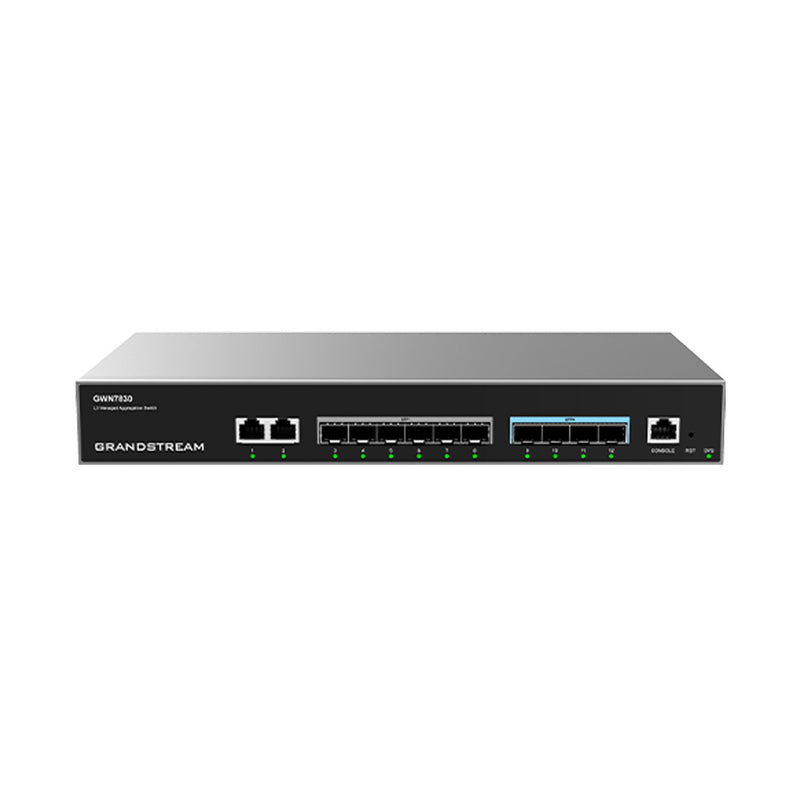 Grandstream GWN7830 Enterprise Layer 3 Aggregation Switch, 6 x SFP, 4 x SFP+, 2 x GigE