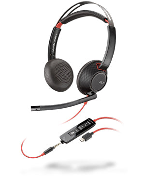 Plantronics Blackwire C5220 Stereo USB-C Headset 3.5 mm Plug