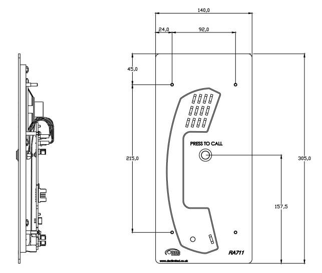 DAC RA711 – 2B Vandal Resistant Telephone (Two button autodial version)