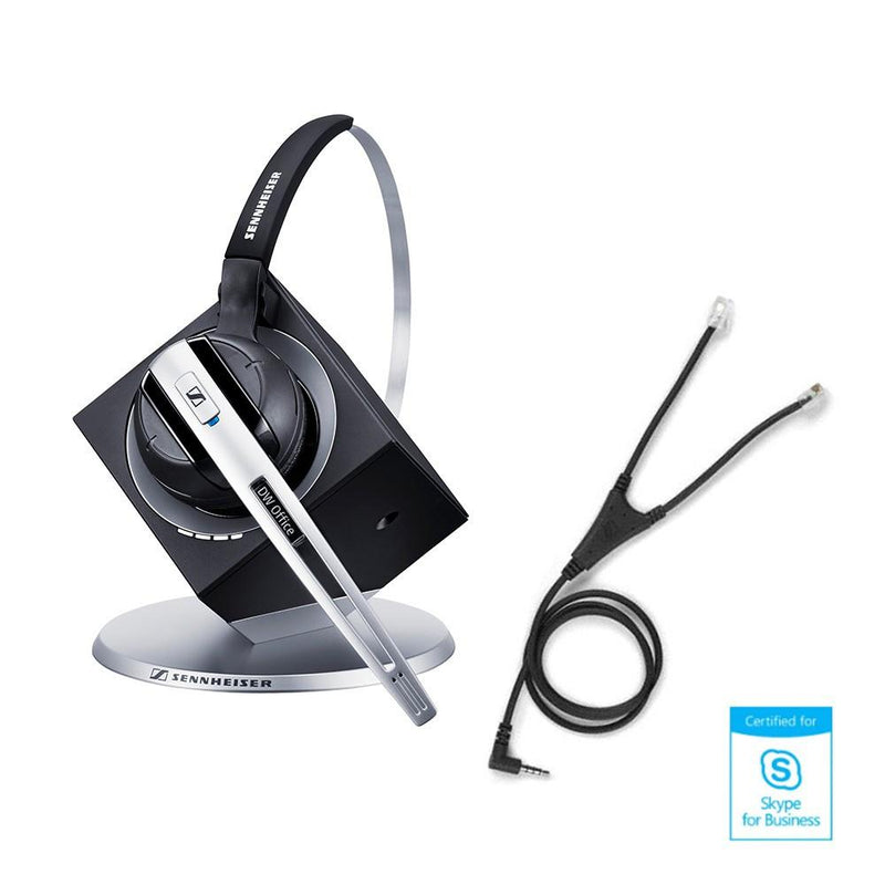 EPOS | Sennheiser DW Office MS Wireless DECT Office Headset with Base Station and Mobile EHS Cable – Skype for Business