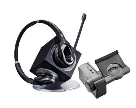EPOS | Sennheiser DW Pro 2 Binaural Wireless DECT Office Headset with Base Station & HSL10 Lifter - for Phone only