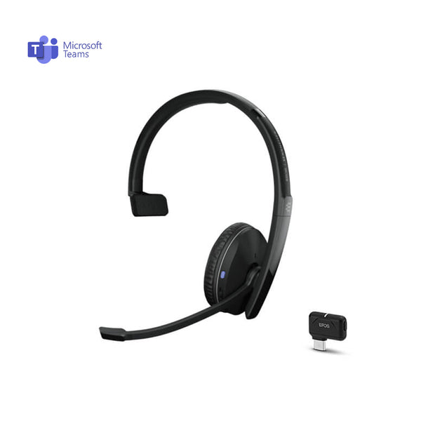 EPOS | Sennheiser ADAPT 231 Mono Bluetooth Headset + USB-C Dongle - MS Teams