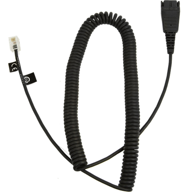 Jabra QD to Modular RJ extension coiled cord for Yealink IP phones