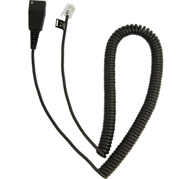 Jabra 2m QD (Quick Disconnect) to RJ9 coiled cord for Cisco phones